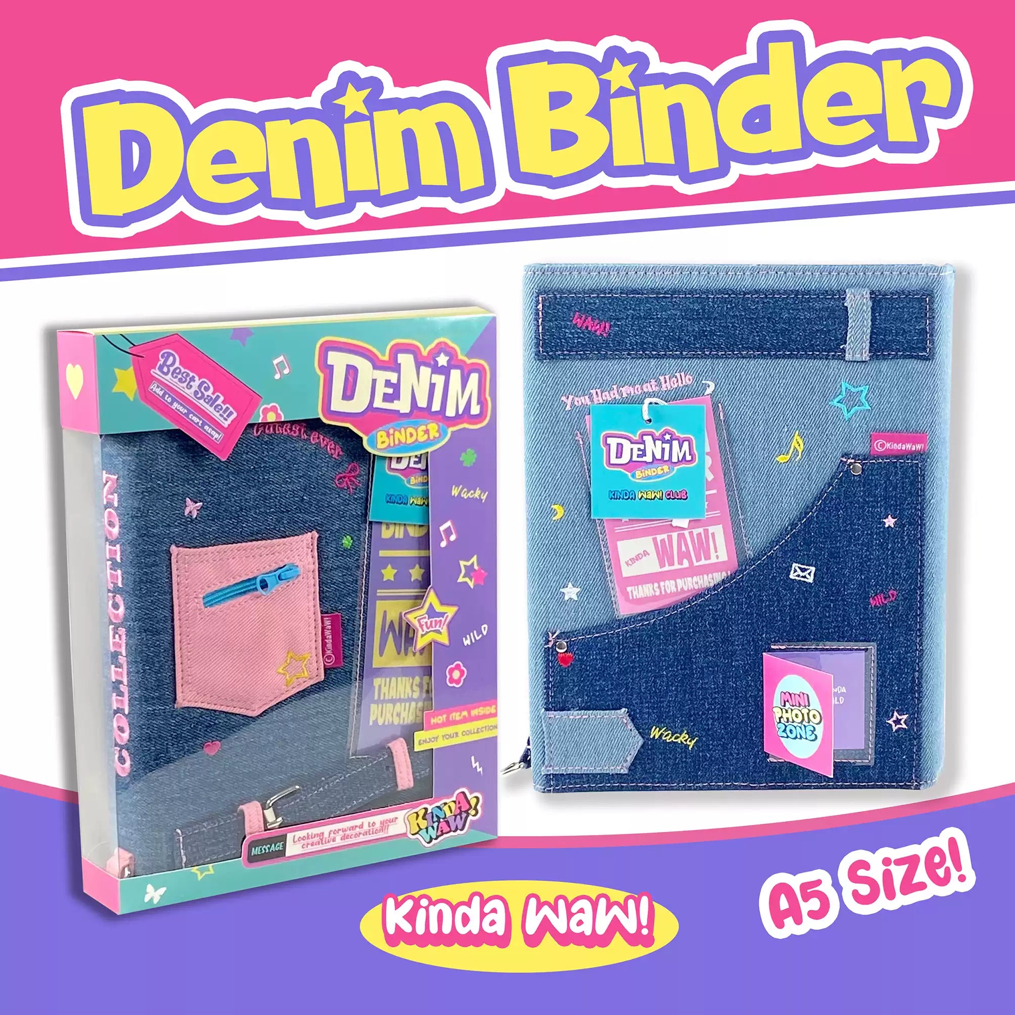 A5 Denim Binder